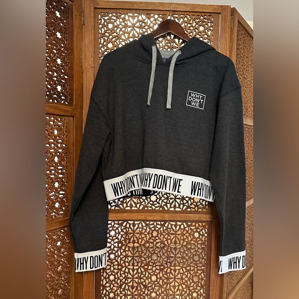 🚺 NWOT Why Don’t We black cropped hoodie